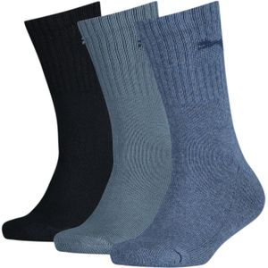 Puma - 3-Pack Kinder Sport Sokken - Hoge Katoenen Sokken - Blauw