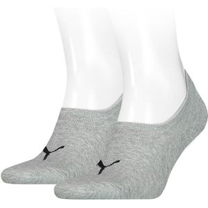 Puma - Footie High Cut - Onzichtbare Sokken - Middengrijs Melange - 2-pack
