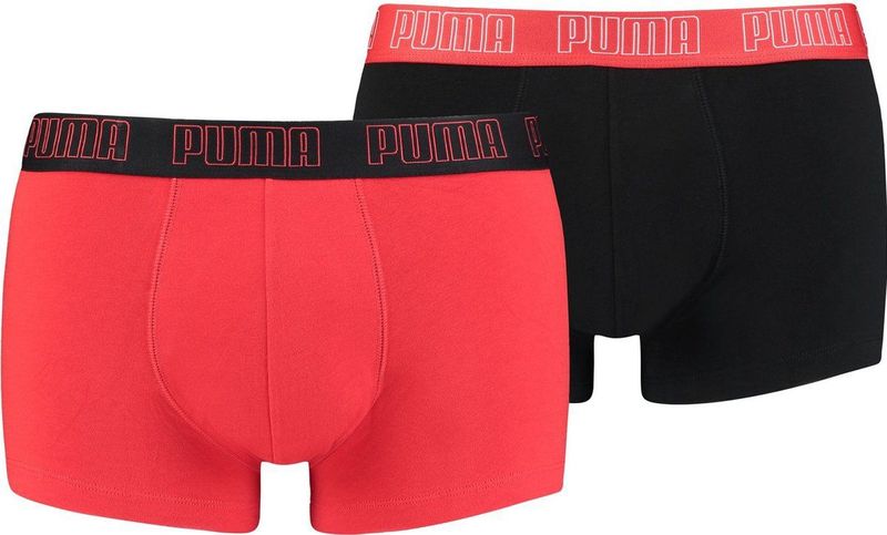 PUMA - Basic - Boxershorts - Rood/Zwart - Set van 2