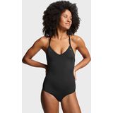 PUMA - Damesbadpak - Zwart - Gerecycled Nylon - Chloorbestendig