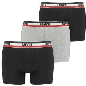 Levi&apos;s boxershorts 3-pack zwart-grijs