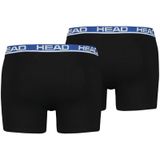HEAD Basic Boxer 2P - Blauw / Zwart - Katoen - 4-Weg Stretchstof
