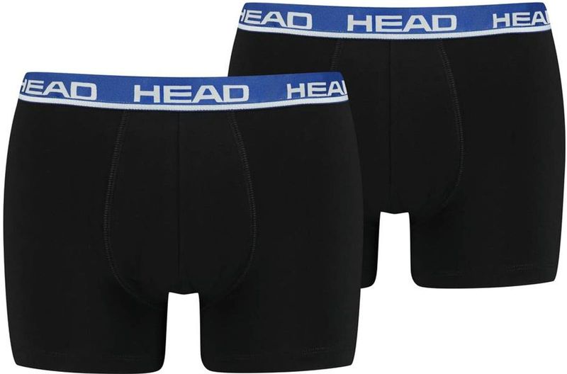 HEAD Basic Boxer 2P - Blauw / Zwart - Katoen - 4-Weg Stretchstof