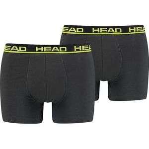 HEAD Basic boxershorts voor heren, Zwart/Grijs/Geel.