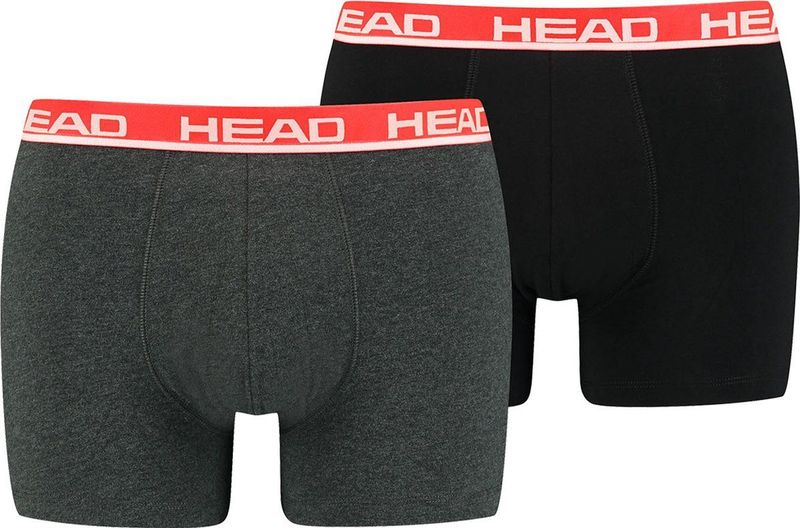 HEAD - Basic - Boxershorts - Donkergrijs - Katoen - Sportieve Pasvorm