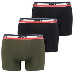 Levi&apos;s boxershorts 3-pack khaki-zwart