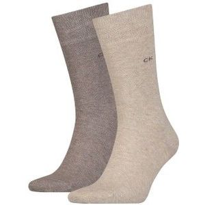 Calvin Klein - Herensokken - Beige - Katoen - 2 Paar