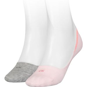 Calvin Klein - Footie Low Cut - Dames Onzichtbare Sokken - Roze - 2-pack