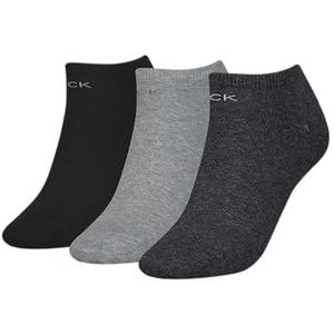 Calvin Klein - Enkelsokken - Set van 3 - Zwart, Antraciet Grijs, Lichtgrijs - Katoen
