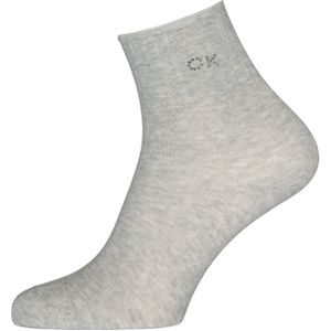 Calvin Klein damessokken Allison (1-pack), enkelsokken met kristal logo, lichtgrijs melange