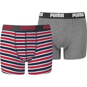 PUMA Basic Boxershort - Rood - Katoen - Gedrukt Streeppatroon