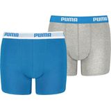 PUMA - Basic Boxershorts - Blauw/Grijs - Set van 2