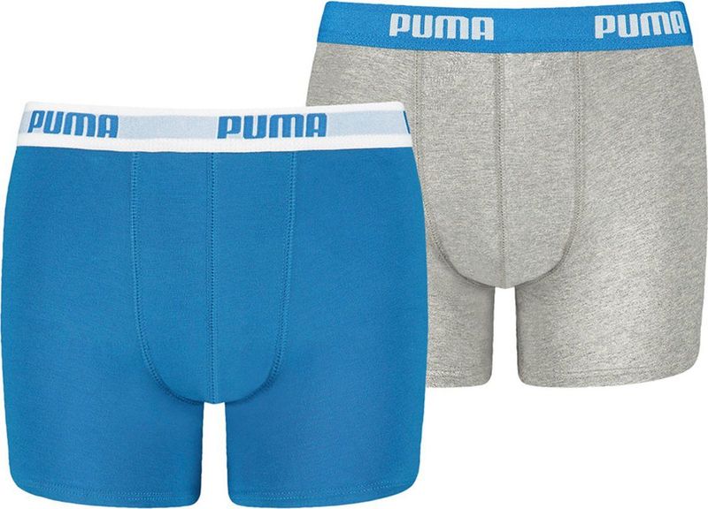 PUMA - Basic Boxershorts - Blauw/Grijs - Set van 2