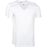 Levi's T-Shirt V-Hals Wit 2-Pack - Heren - Basic T-shirts
