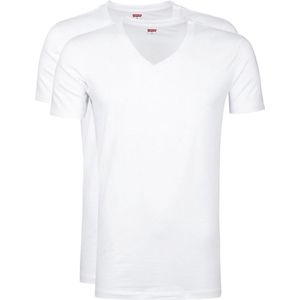 Levi's T-Shirt V-Hals Wit 2-Pack - Heren - Basic T-shirts
