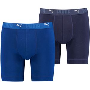 Heren Boxershort - Blauw - 2-pack - Lange Pijpjes - Katoen