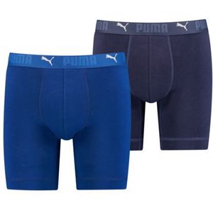 Heren Boxershort - Blauw - 2-pack - Lange Pijpjes - Katoen