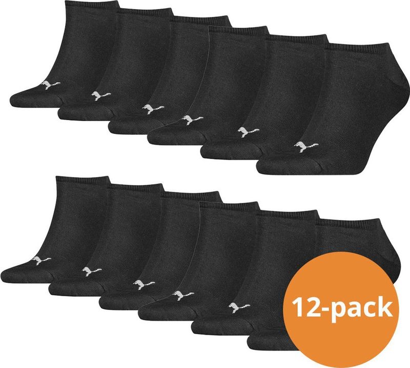Puma - Sneakersokken Plain - Zwart - 12-pack - Katoen