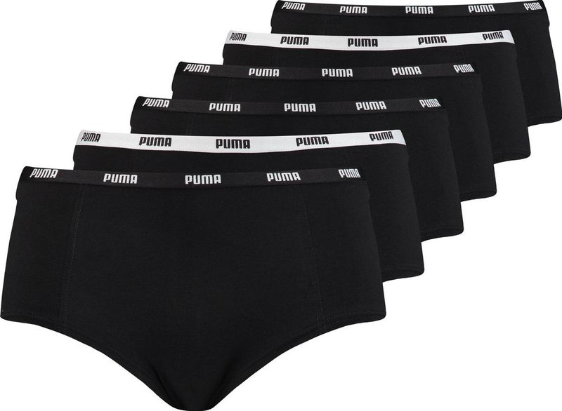 Puma 6 Pack dames mini boxershorts Multipack katoenen dames onderbroeken Vrouwen ondergoed Zwart