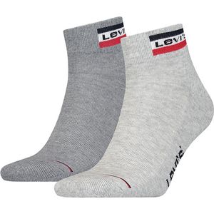 Levi's - 2-pack Quartersokken - Grijs - Unisex