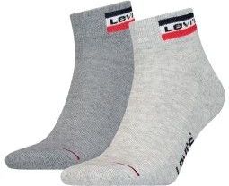 Levi's - 2-pack Quartersokken - Grijs - Unisex