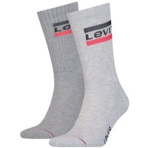 Levi&#039;s 2-pack sportsokken sportswear logo grijs unisex