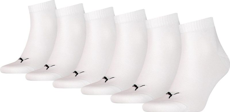 PUMA - Quartersokken - Wit - 6-pack - Unisex