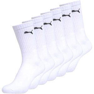 PUMA - Unisex Crew Socks - Wit - 6-pack - Enkelsokken