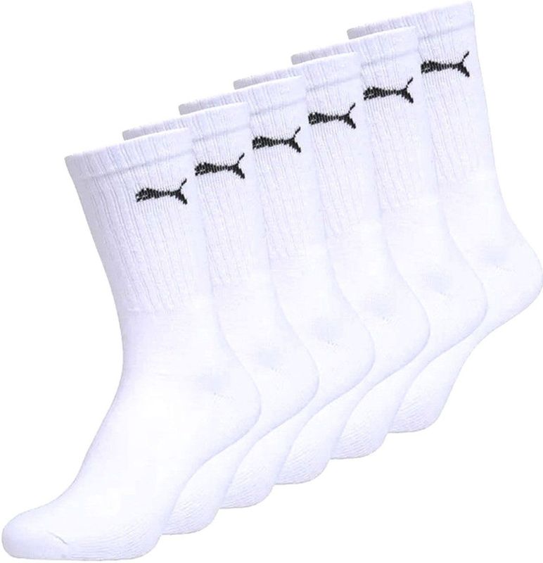 PUMA - Unisex Crew Socks - Wit - 6-pack - Enkelsokken