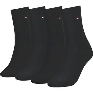 Tommy Hilfiger - Dames Sokken - Zwart - Katoen - 4 Paar