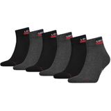 Levi's - Halfhoge Sportsokken - Zwart Grijs - 6-pack - Katoen