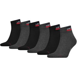 Levi's - Halfhoge Sportsokken - Wit/Zwart/Grijs - Katoen - 6 Paar