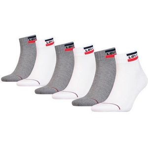 Huissokken - White/Grey - Katoenmix - 6 Paar