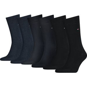 Tommy Hilfiger Heren Sokken 6 Pack - Zwart, Dark Navy, Jeans