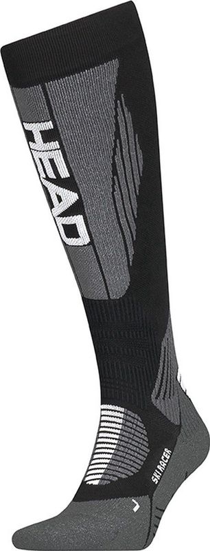 Head - Ski Kousen Racer - Black White - Ultra Dunne Microfiber - 1 Paar