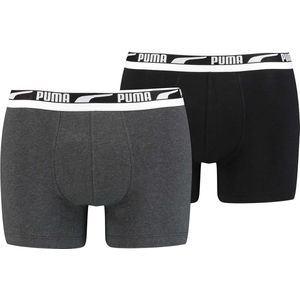 PUMA Heren Multi Logo Boxer Briefs, Grey Mélange, M, gemengd grijs, M