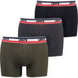 Levi's Boxershorts voor heren, 3 stuks, groen (kaki), L, groen (kaki)