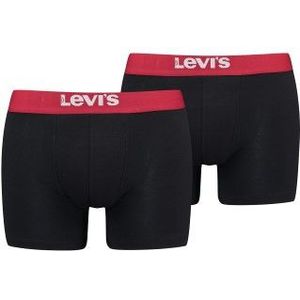 Levi&#039;s Boxershorts Solid Basic Organic Cotton 2-pack Black / Red