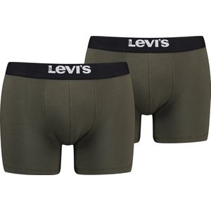 Levi&#039;s Boxershorts Solid Basic Organic Cotton 2-pack Khaki
