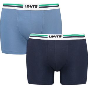 Set van 2 effen boxershorts LEVI'S. Katoen materiaal. Maten S. Blauw kleur
