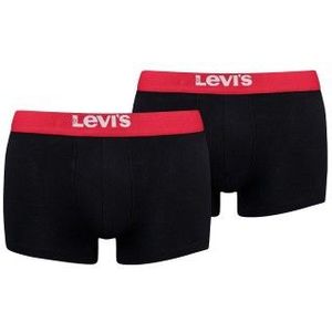 Levis - Solid Basic Trunk - Boxershorts - Zwart/Rood - Biologisch Katoen - 8 Stuks