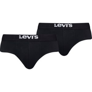 Levis Slip "LEVIS MEN SOLID BASIC BRIEF ORG CO 2P", (2er Pack), mit kontrastreichem Logobund, ohne Eingriff