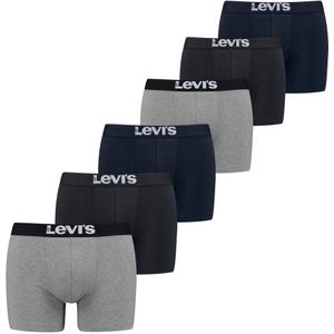Levis Boxershorts 6-pack zwart grijs blauw