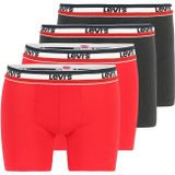 Levi's - Boxershorts - Rood/Zwart - Verpakking van 3 stuks