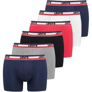 Levi's Biologisch katoen boxershorts voor heren (4 stuks), blauw/rood/grijs.