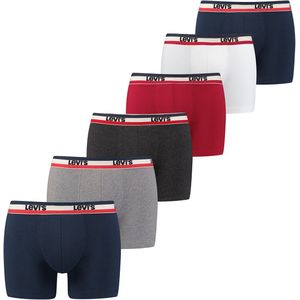 Levi's - SOLID BASIC BOXER - Boxershorts - Zwart - Katoen - Set van 6