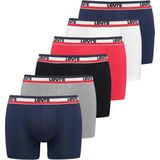 Levi's - SOLID BASIC BOXER - Boxershorts - Zwart - Katoen - Set van 6