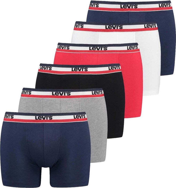 Levi's - SOLID BASIC BOXER - Boxershorts - Zwart - Katoen - Set van 6