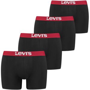 Levi's Boxershort - Set van 4 - Kleur: Black/red - 95% Katoen