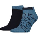 Calvin Klein - Sneaker All Over Print - Enkelsokken - Denim Melange - 2-Pack